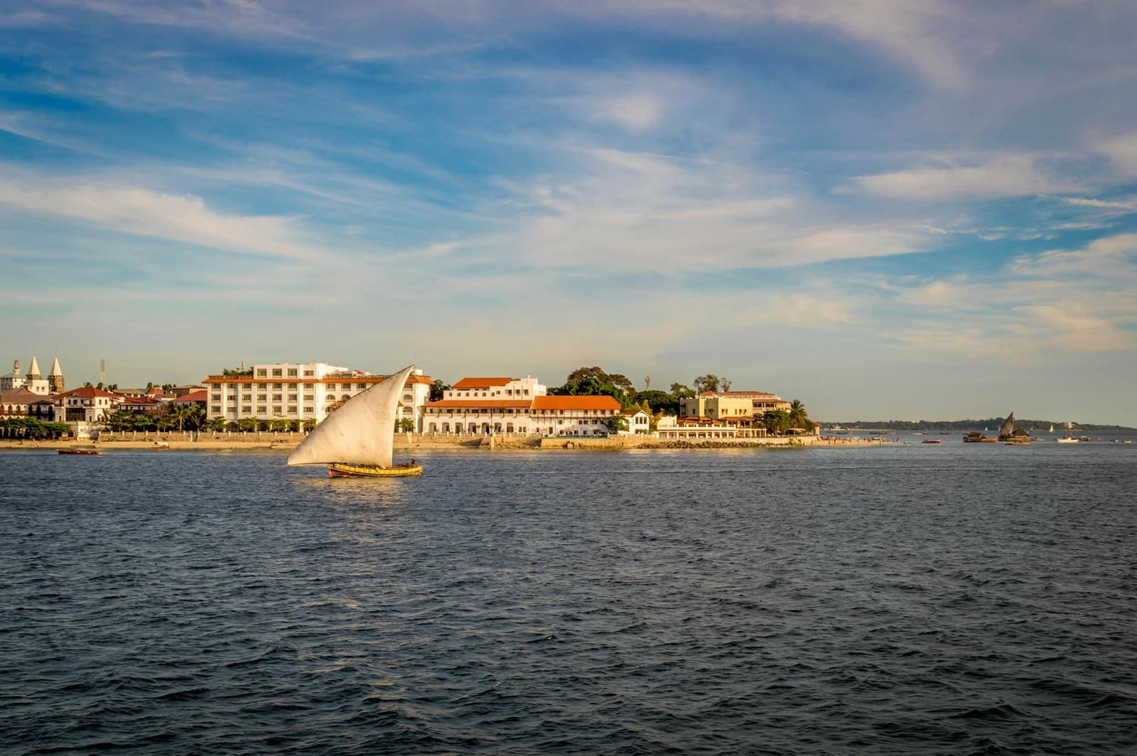 Sailboat along the Stone Town coast